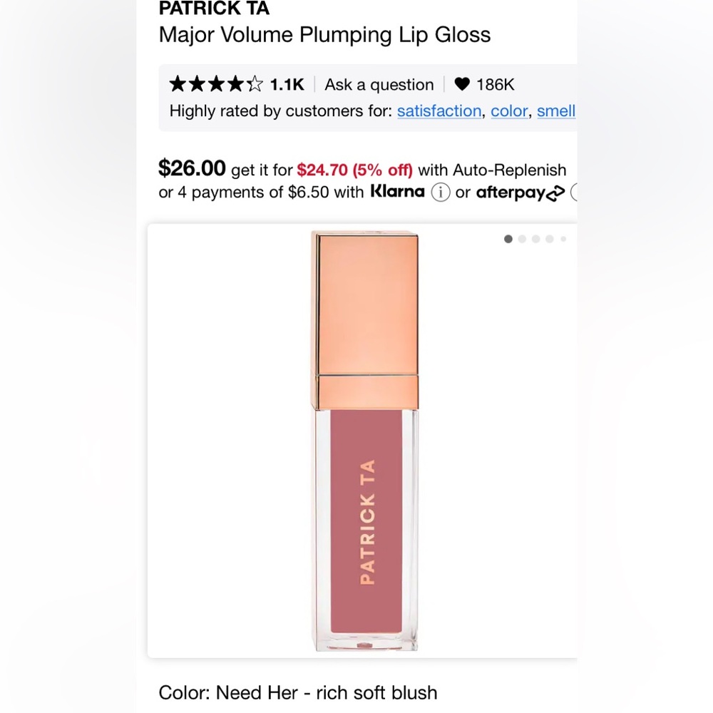 PATRICK TA lip plumping gloss